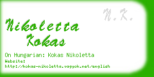 nikoletta kokas business card